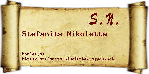 Stefanits Nikoletta névjegykártya