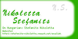 nikoletta stefanits business card